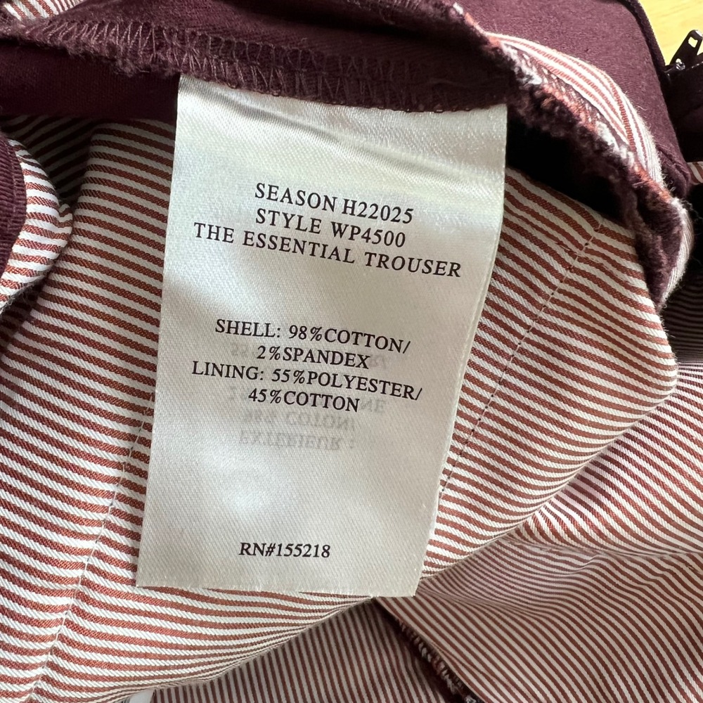 Wildfang The Essential Trouser Size 4 Merlot Purple NEW Chino Work Pants - Picture 6 of 11